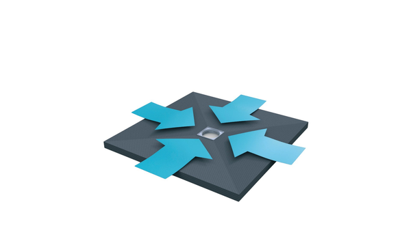 Receveur à carreler 900x900x40mm PANODUR CLASSIC trou central  - LAZER - 340100