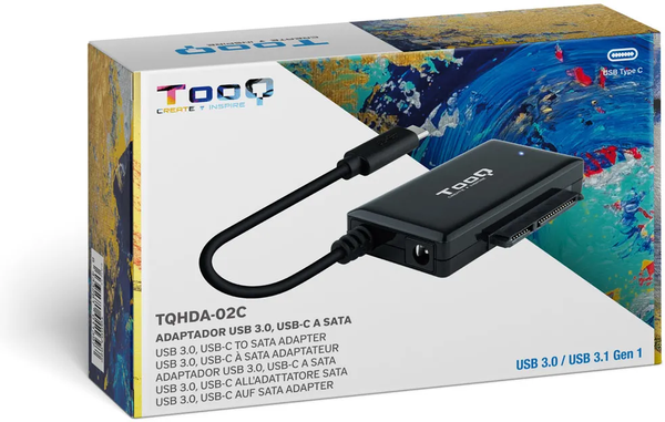 Adaptateur USB-C 3.1 TooQ TQHDA-02C vers S-ATA avec alimentation