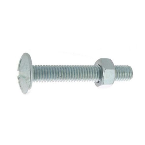 Boulon poelier à tête ronde large fendue en croix acier zingué blanc classe 4.8 NFE 25128/DIN 555 4X40 boîte de 200 - ULTIMA - 80304040