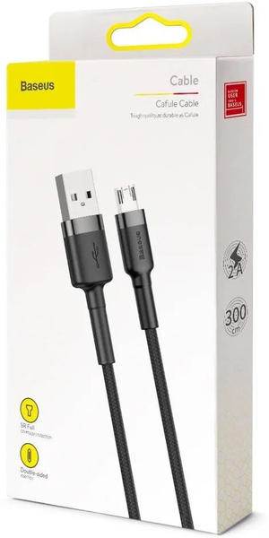 Cable Baseus Cafule USB 2.0 type A - Micro B M/M 3m (Noir/Gris)