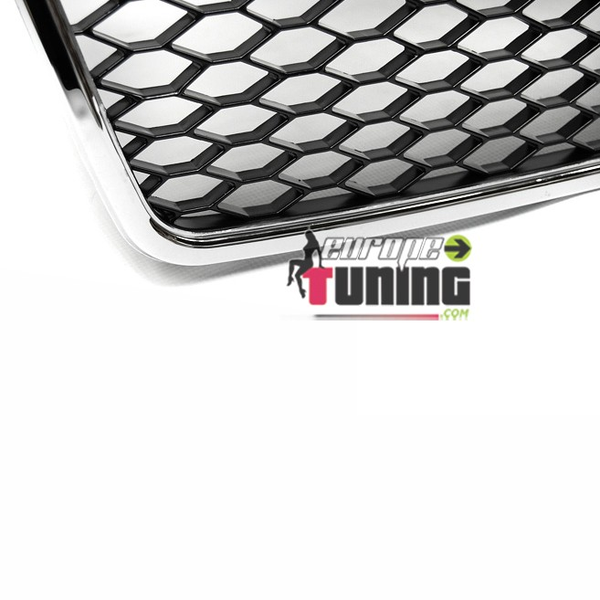 CALANDRE SPORT NOIRE ET CHROME LOOK RS4 AUDI A4 B7 2004-2008 (05582)