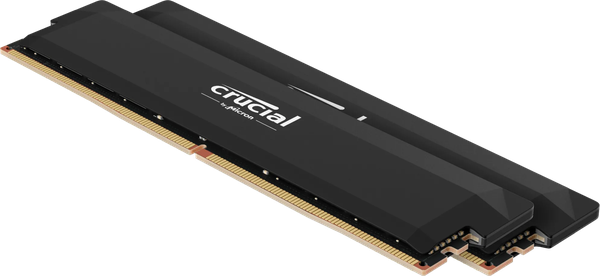 Kit Barrettes mémoire 64Go (2x32Go) DIMM DDR5 Crucial Pro OC Gaming 6000MHz (Noir)