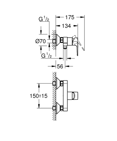 Mitigeur de douche BAULOOP monocommande GROHE 23633001