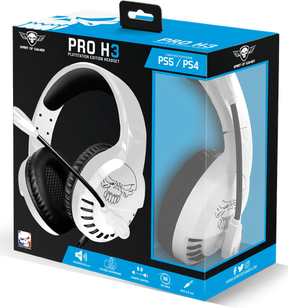 Casque Gamer filaire Spirit of Gamer Pro H3 PlayStation Edition (Noir/Blanc)