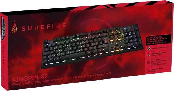 Clavier Gamer Verbatim SureFire KingPin X2 RGB (Noir)