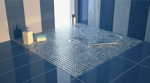 Receveur à carreler 900x900x40mm PANODUR CLASSIC trou central  - LAZER - 340100