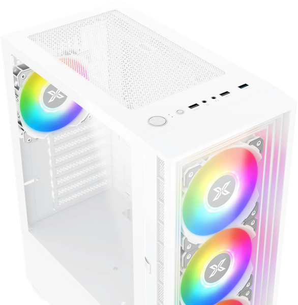 Boitier Moyen Tour ATX Xigmatek Phantom RGB avec panneaux vitrés (Blanc)