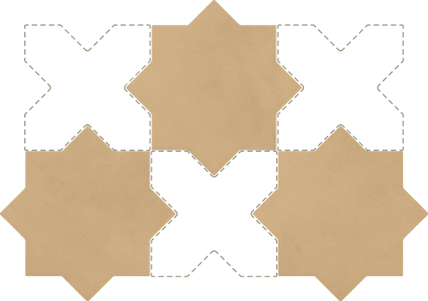 KASBAH STAR FAWN - Carrelage étoile à tacos 16,8x16,8 cm