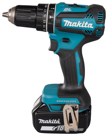 Perceuse-visseuse à percussion 18V + 2 batteries 5Ah + chargeur rapide + coffret MAKPAC - MAKITA - DHP485RTJ